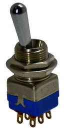 APEM 12146AD2 Toggle Switch, On-On, DPDT, Non Illuminated, 12000 Series, Panel Mount, 4 A