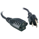 Comprehensive Universal AC Power Extension Cord (16 AWG, Black, 15')