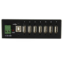 StarTech Mountable Rugged Industrial 7 Port USB Hub (Black)