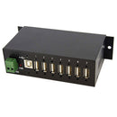 StarTech Mountable Rugged Industrial 7 Port USB Hub (Black)