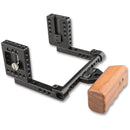 CAMVATE Camera Half Cage with Wooden Handgrip for Select DSLRs (Right-Sided)