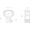 Hawke Sport Optics Two-Piece Tactical Ring Mounts (30mm, Extra-High, 9-11mm Dovetail, Matte Black)