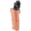 CAMVATE Wood Handle with ARRI-Style Rosette & M6 Thread for Shoulder Mount Camera Rig (Left)