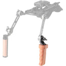 CAMVATE Wood Handle with ARRI-Style Rosette & M6 Thread for Shoulder Mount Camera Rig (Left)