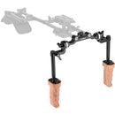 CAMVATE Wood Handgrip Kit with Built-In Ball Head Connection and 15mm Rosette Rod Clamp
