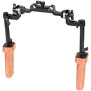 CAMVATE Wood Handgrip Kit with Built-In Ball Head Connection and 15mm Rosette Rod Clamp