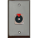 TecNec 1-Gang Wall Plate with Latching 1/4" TRS Connector (Brown Lexan)