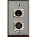 TecNec 1-Gang Wall Plate with with XLR Male & Female Connectors (Brown Lexan)
