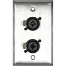 TecNec 1-Gang Stainless Steel Wall Plate with 2 Neutrik NCJ6FI-S XLR & 1/4 Combo Jacks