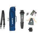 3 Legged Thing Jay Carbon Fiber Travel Tripod Legs with Quick Leveling Base (Matte Black)