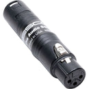 Sescom NHA3F4M 3-Pin Female to 4-Pin Male Inline Adapter Barrel