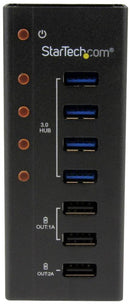 STARTECH ST4300U3C3 4 Port USB 3.0 Hub with 3x USB Charging Ports - Wall Mountable Mains Powered, NA, EU, UK GTIN UPC EAN: 0065030854634