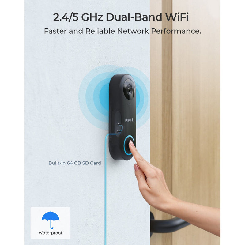 Reolink VDW5M 5MP Wi-Fi Video Doorbell with Chime