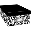 Pioneer Photo Albums Damask Archival Storage Photo Box (Black and White)