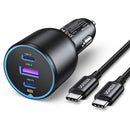 UGREEN 130W 3-Port USB Car Charger with USB-C Cable