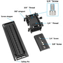CAMVATE 12" ARRI-Style Dovetail with Quick Release Sliding Plate, 15mm LWS Baseplate & Rods