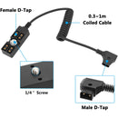CAMVATE Male D-Tap to 4-Port Female D-Tap Splitter Hub (11.8 to 39.4")