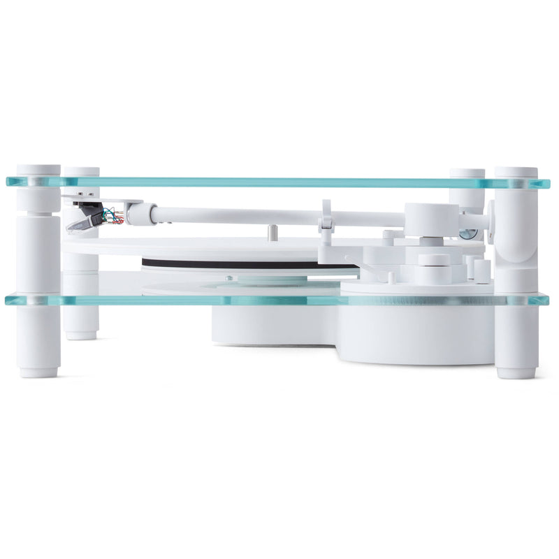 Transparent TT-W Manual Two-Speed Turntable with Bluetooth (White)