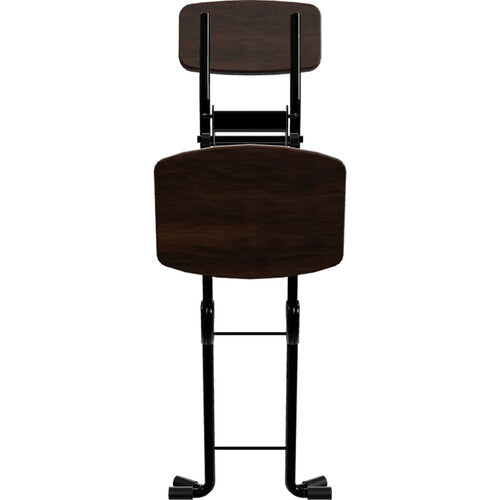 PLATEAU CHAIRS Par&aacute; Series Folding Chair with Dark Brown Wood Seat & Black Frame