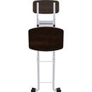 PLATEAU CHAIRS Par&aacute; Series Folding Chair with Dark Brown Wood Seat & Silver Frame