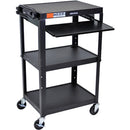 Luxor Adjustable-Height Steel Utility Cart With Keyboard Tray (Black)