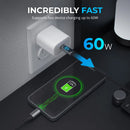 Sabrent USB-C to Lightning Cable with Smart Display (6.6', Black)