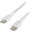 Belkin BoostCharge Braided 60W USB-C Cable (White, 6.6', 2-Pack)