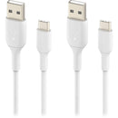Belkin BoostCharge USB-A to USB-C Cable (3.3', White, 2-Pack)