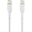 Belkin BoostCharge Braided 60W USB-C Cable (White, 3.3', 2-Pack)