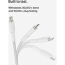 Belkin BoostCharge Braided 60W USB-C Cable (White, 3.3', 2-Pack)