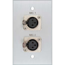 TecNec Board Room 1-Gang Wall Plate with 2 Female Neutrik 3-Pin XLR (Clear)