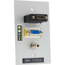 TecNec Board Room 1-Gang Wall Plate with Female HDMI, Female VGA & Female 3.5mm Stereo Jack (Clear)