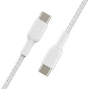 Belkin BoostCharge Braided 60W USB-C Cable (White, 6.6')