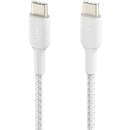 Belkin BoostCharge Braided 60W USB-C Cable (White, 6.6')