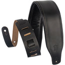 Levy's Amped Leather Series Guitar Strap (Black)