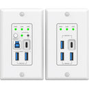 DVDO 2-Host USB-C & USB 3.2 Gen 1 100m Extender over HDBaseT (WP TX to WP RX)