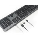 Macally Dual Connection Backlit Keyboard with Built-In USB Hub for Mac