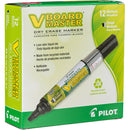 PILOT V Board Master BEGREEN Whiteboard Markers (Medium Chisel, Red, 12-Pack)