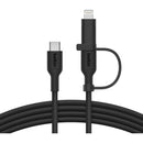 Belkin BoostCharge Pro 2-in-1 Cable with USB-C and Lightning Connector (Black, 5')