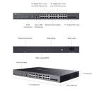 TP-Link Omada SG3428XMPP 24-Port Gigabit PoE++ Compliant Managed Network Switch