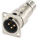 Kopul PM-AXMXF XLR Male to XLR Female Panel-Mount Feedthrough Adapter