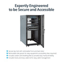 StarTech 4-Post Lockable 19" Server Rack Cabinet for Computer / AV / IT Equipment, Office / Home Network (Black, 25 RU)