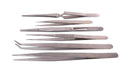 DURATOOL JS-181T Tweezers Set, 6 Piece, General Purpose, Stainless Steel Body