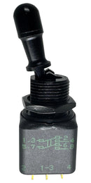 APEM 12146-2VX778 Toggle Switch, IP67, On-On, DPDT, Non Illuminated, 12000X778 Series, Panel Mount, 4 A