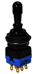 APEM 12149AD2GK-3V Toggle Switch, On-Off-On, DPDT, Non Illuminated, 12000 Series, Panel Mount, 4 A