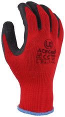 UCI G/ACEGRIP-RP/RED/09 Gloves, Seamless Knit Cuff, Polycotton, Red, L