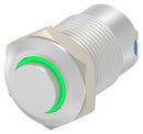 ALCOSWITCH - TE CONNECTIVITY AV1210E624R04 Vandal Resistant Switch, 24V LED, AV12 Series, 12 mm, SPST-NO-DM, Momentary, Round Raised, Natural
