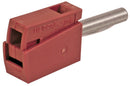 WAGO 215-212 Banana Test Connector, 4mm, Plug, Cable Mount, 20 A, 42 V, Nickel Plated Contacts, Red