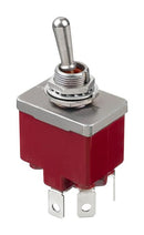 APEM CT46-021N022 Toggle Switch, IP67, On-None-On, DPDT, Non Illuminated, CT Series, Panel Mount, 15 A