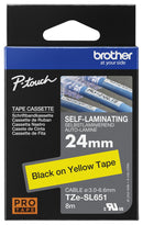 BROTHER TZESL651 TAPE, LABEL PRINTER, BLK/YLW, 8MX24MM GTIN UPC EAN: 4977766806442